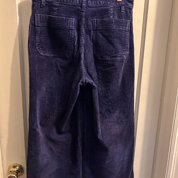 Madewell Emmett Wide Leg Crop Pants in Corduroy dark blue size 27 - Picture 3 of 6